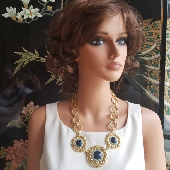 Lilly Pultizer Gold "The Vias" Statement Necklace